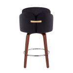 Dahlia Walnut Black Velvet Contemporary Counter Stool (Set of 2) 18 Dahlia Walnut Black Velvet Contemporary Counter Stool (Set of 2)