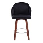 Dahlia Walnut Black Velvet Contemporary Counter Stool (Set of 2) 19 Dahlia Walnut Black Velvet Contemporary Counter Stool (Set of 2)