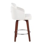 Dahlia Walnut Wood Cream Velvet Contemporary Counter Stools (Set of 2) 16 Dahlia Walnut Wood Cream Velvet Contemporary Counter Stools (Set of 2)