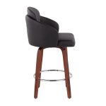 Dahlia Walnut and Black Contemporary Counter Stools (Set of 2) 16 Dahlia Walnut and Black Contemporary Counter Stools (Set of 2)