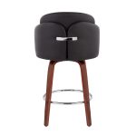 Dahlia Walnut and Black Contemporary Counter Stools (Set of 2) 18 Dahlia Walnut and Black Contemporary Counter Stools (Set of 2)