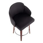 Dahlia Walnut and Black Contemporary Counter Stools (Set of 2) 20 Dahlia Walnut and Black Contemporary Counter Stools (Set of 2)