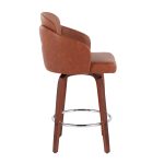 Dahlia Walnut and Camel Contemporary Counter Stools (Set of 2)