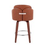 Dahlia Walnut and Camel Contemporary Counter Stools (Set of 2)