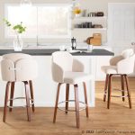 Dahlia Walnut and Cream Contemporary Counter Stools (Set of 2) 12 Dahlia Walnut and Cream Contemporary Counter Stools (Set of 2)