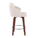 Dahlia Walnut and Cream Contemporary Counter Stools (Set of 2) 16 Dahlia Walnut and Cream Contemporary Counter Stools (Set of 2)