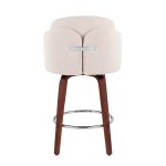 Dahlia Walnut and Cream Contemporary Counter Stools (Set of 2) 18 Dahlia Walnut and Cream Contemporary Counter Stools (Set of 2)