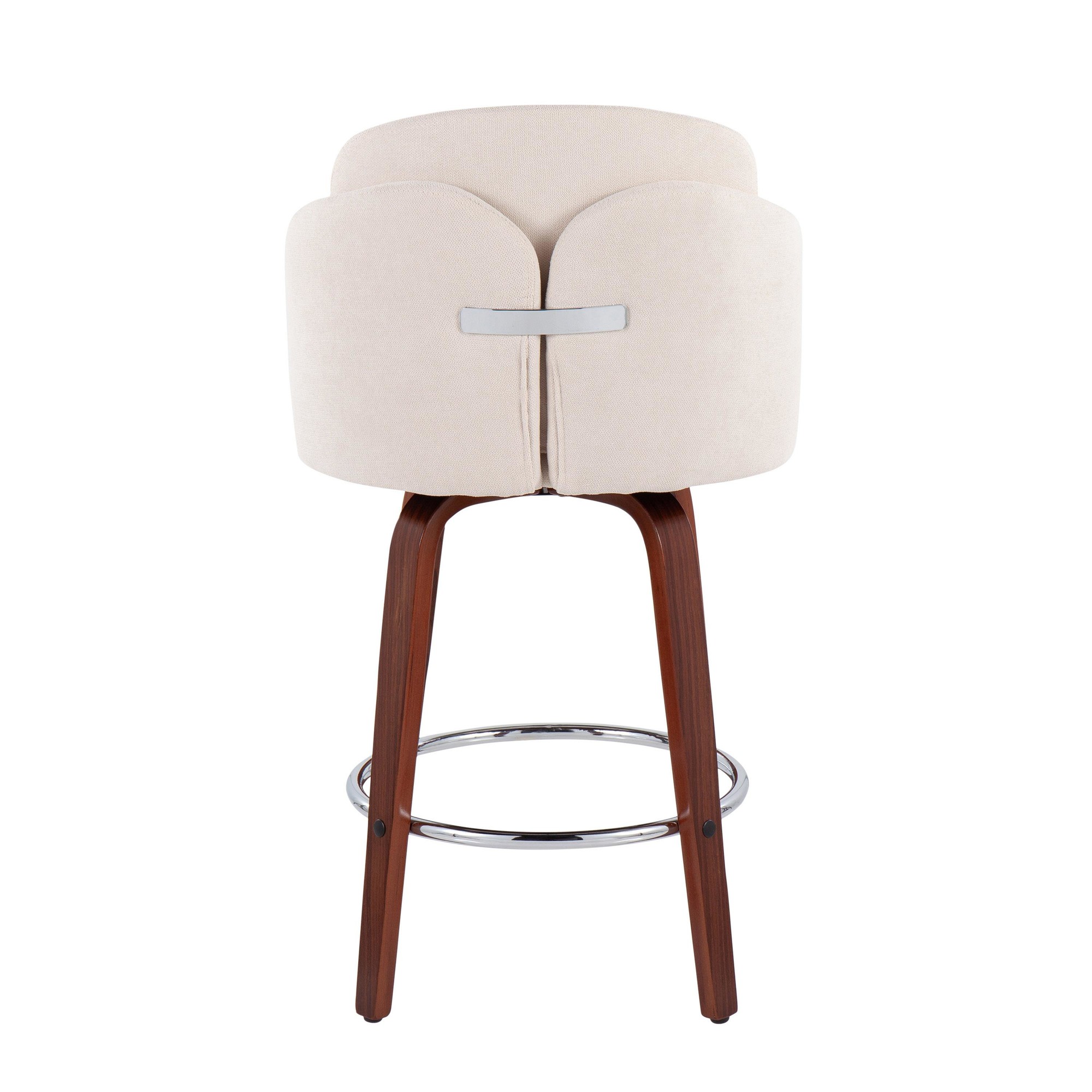 Dahlia Walnut and Cream Contemporary Counter Stools (Set of 2) 7 Dahlia Walnut and Cream Contemporary Counter Stools (Set of 2) - Image 7