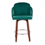 Dahlia Walnut and Green Velvet Contemporary Counter Stools (Set of 2) 19 Dahlia Walnut and Green Velvet Contemporary Counter Stools (Set of 2)