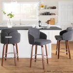 Dahlia Walnut and Grey Contemporary Counter Stool (Set of 2) 12 Dahlia Walnut and Grey Contemporary Counter Stool (Set of 2)