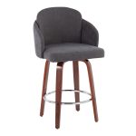 Dahlia Walnut and Grey Contemporary Counter Stool (Set of 2) 15 Dahlia Walnut and Grey Contemporary Counter Stool (Set of 2)