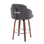 Dahlia Walnut and Grey Contemporary Counter Stool (Set of 2) 17 Dahlia Walnut and Grey Contemporary Counter Stool (Set of 2)