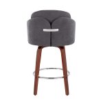 Dahlia Walnut and Grey Contemporary Counter Stool (Set of 2) 18 Dahlia Walnut and Grey Contemporary Counter Stool (Set of 2)