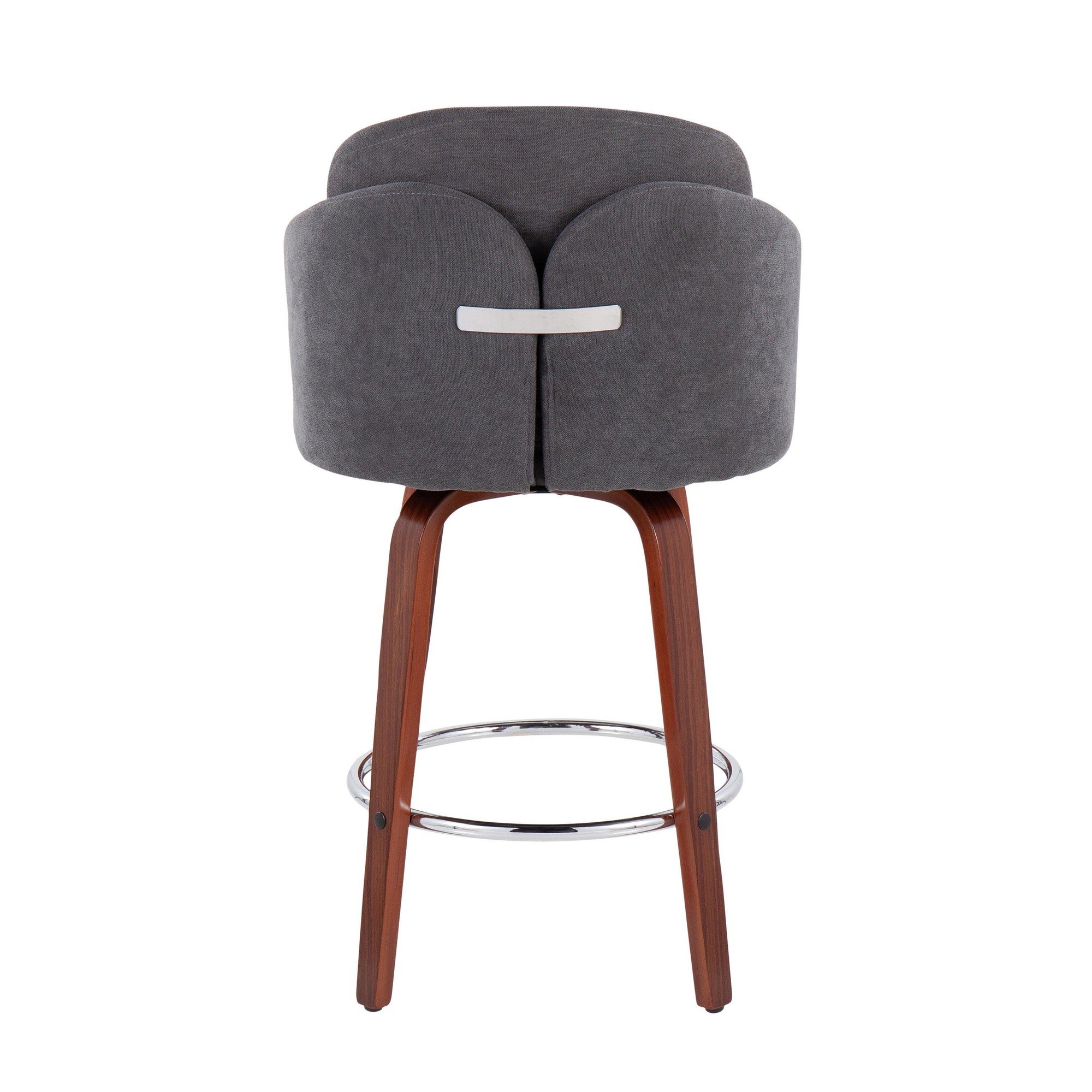 Dahlia Walnut and Grey Contemporary Counter Stool (Set of 2) 7 Dahlia Walnut and Grey Contemporary Counter Stool (Set of 2) - Image 7