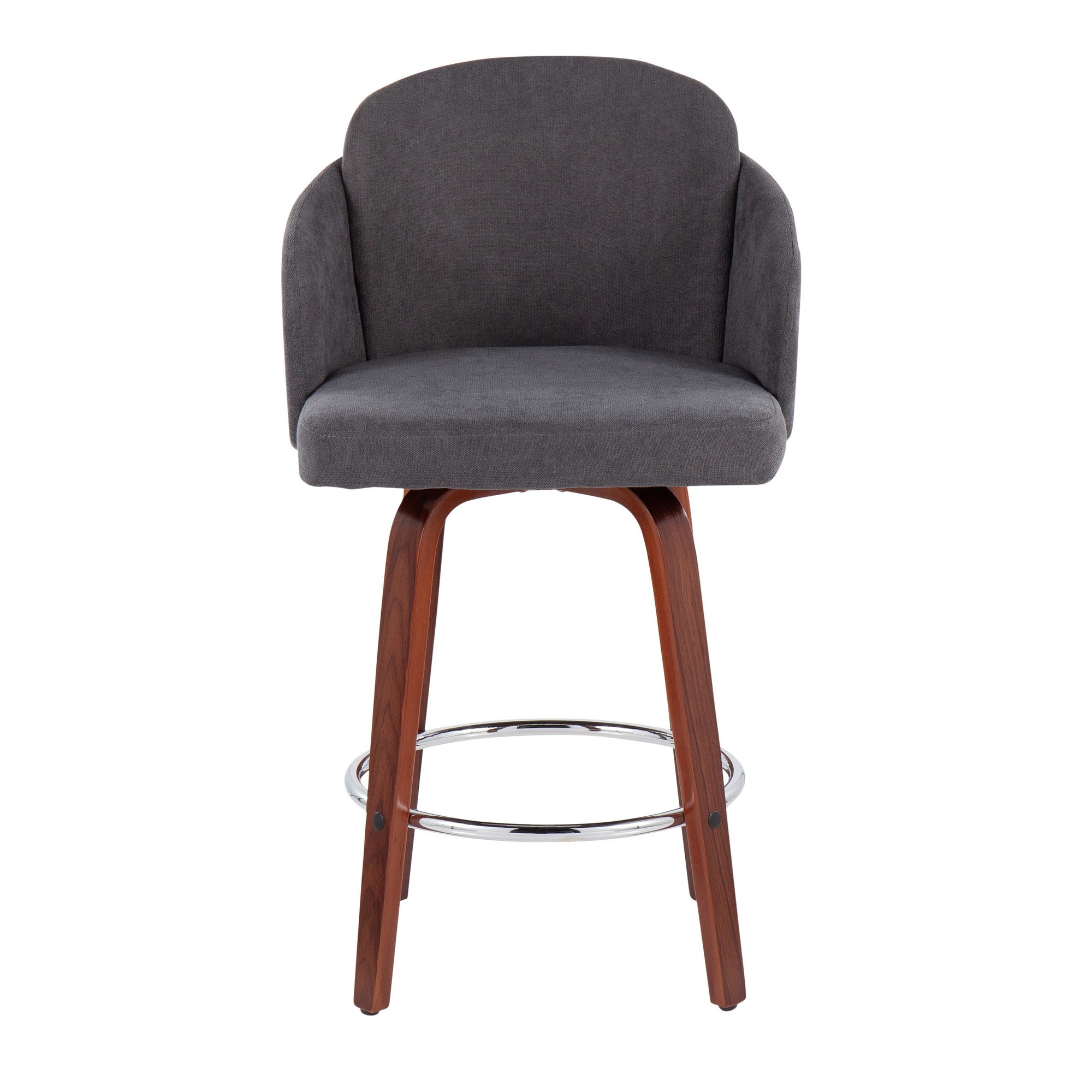 Dahlia Walnut and Grey Contemporary Counter Stool (Set of 2) 8 Dahlia Walnut and Grey Contemporary Counter Stool (Set of 2) - Image 8