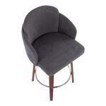 Dahlia Walnut and Grey Contemporary Counter Stool (Set of 2) 20 Dahlia Walnut and Grey Contemporary Counter Stool (Set of 2)