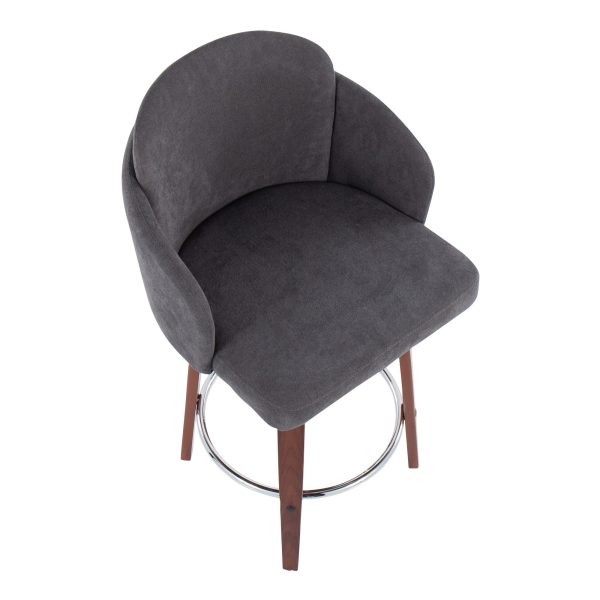 Dahlia Walnut and Grey Contemporary Counter Stool Set of 2 8