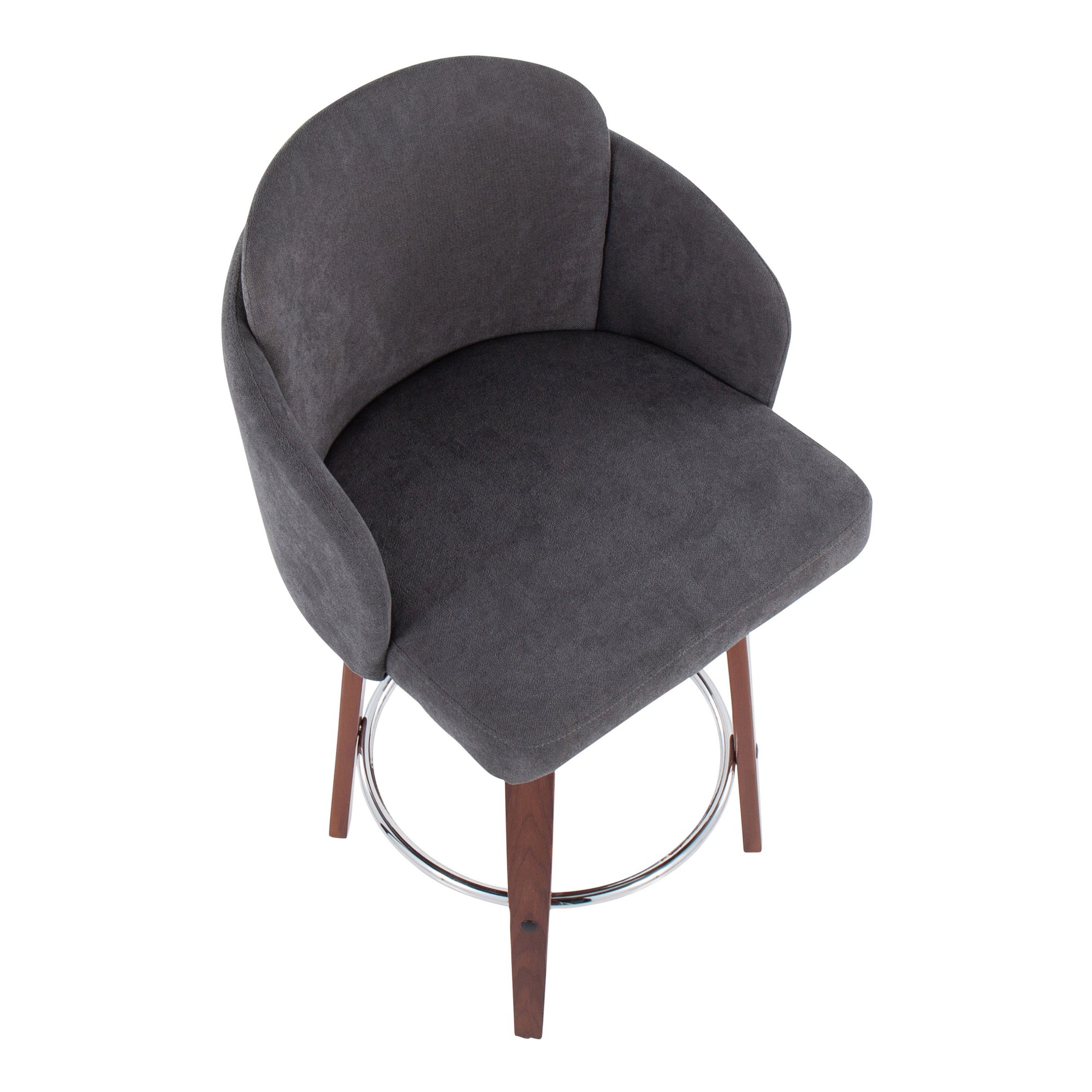 Dahlia Walnut and Grey Contemporary Counter Stool (Set of 2) 9 Dahlia Walnut and Grey Contemporary Counter Stool (Set of 2) - Image 9