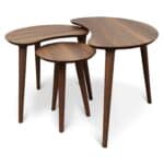 Brown Wood Mid-Century Nesting End Tables (Set of 3) 5 Brown Wood Mid-Century Nesting End Tables (Set of 3)