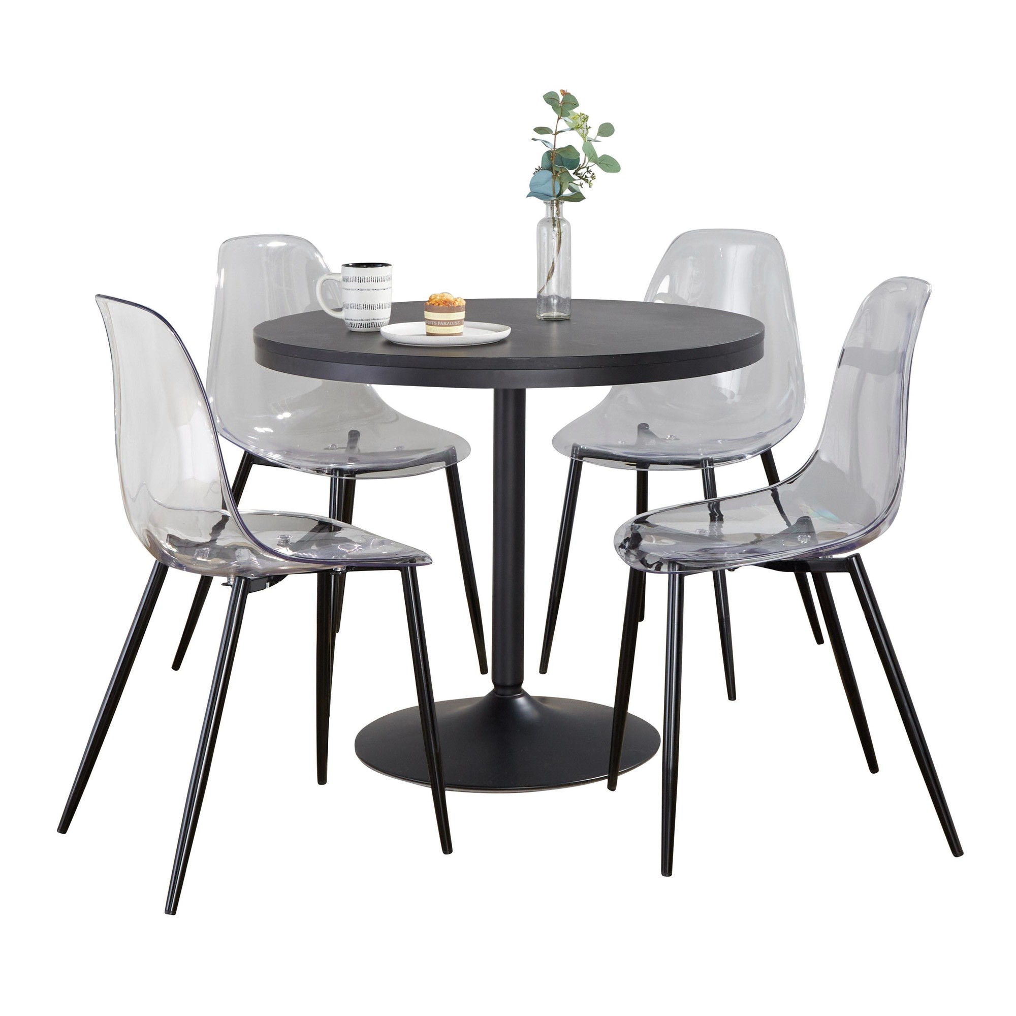 Dakota-Clara Black Contemporary Dining Set 2 Dakota-Clara Black Contemporary Dining Set - Image 2