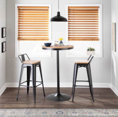 Dakota Industrial Adjustable Bar Dinette Table Black