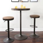 Dakota Industrial Adjustable Swivel Bar Stools Brown Grey (Set of 2)