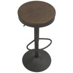 Dakota Industrial Adjustable Swivel Bar Stools Brown Grey (Set of 2)