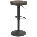Dakota Industrial Adjustable Swivel Bar Stools Brown Grey (Set of 2)