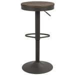 Dakota Industrial Adjustable Swivel Bar Stools Brown Grey (Set of 2)