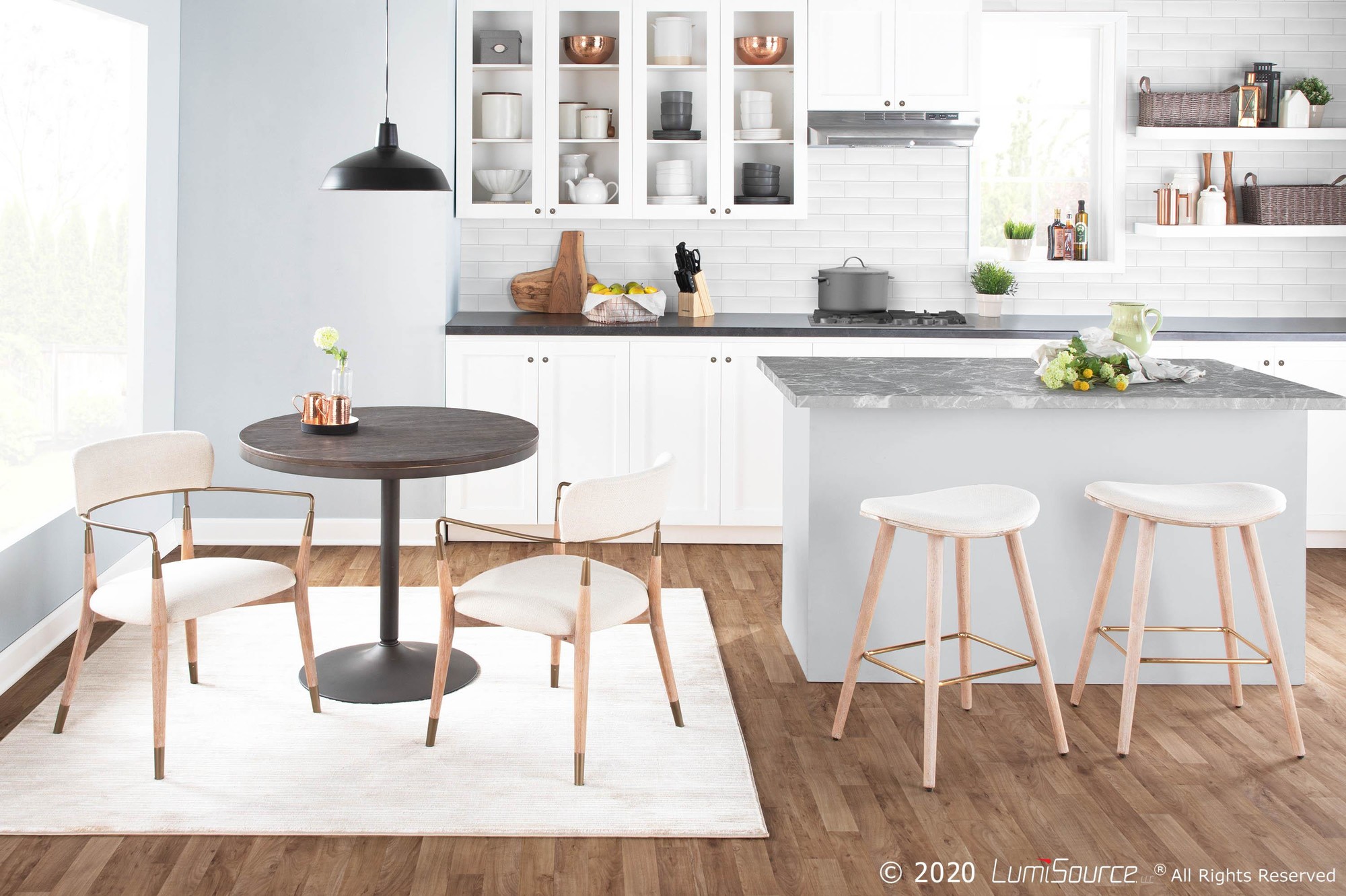 Dakota Industrial Antique Metal Espresso Bamboo Dining Table 3 Dakota Industrial Antique Metal Espresso Bamboo Dining Table - Image 3