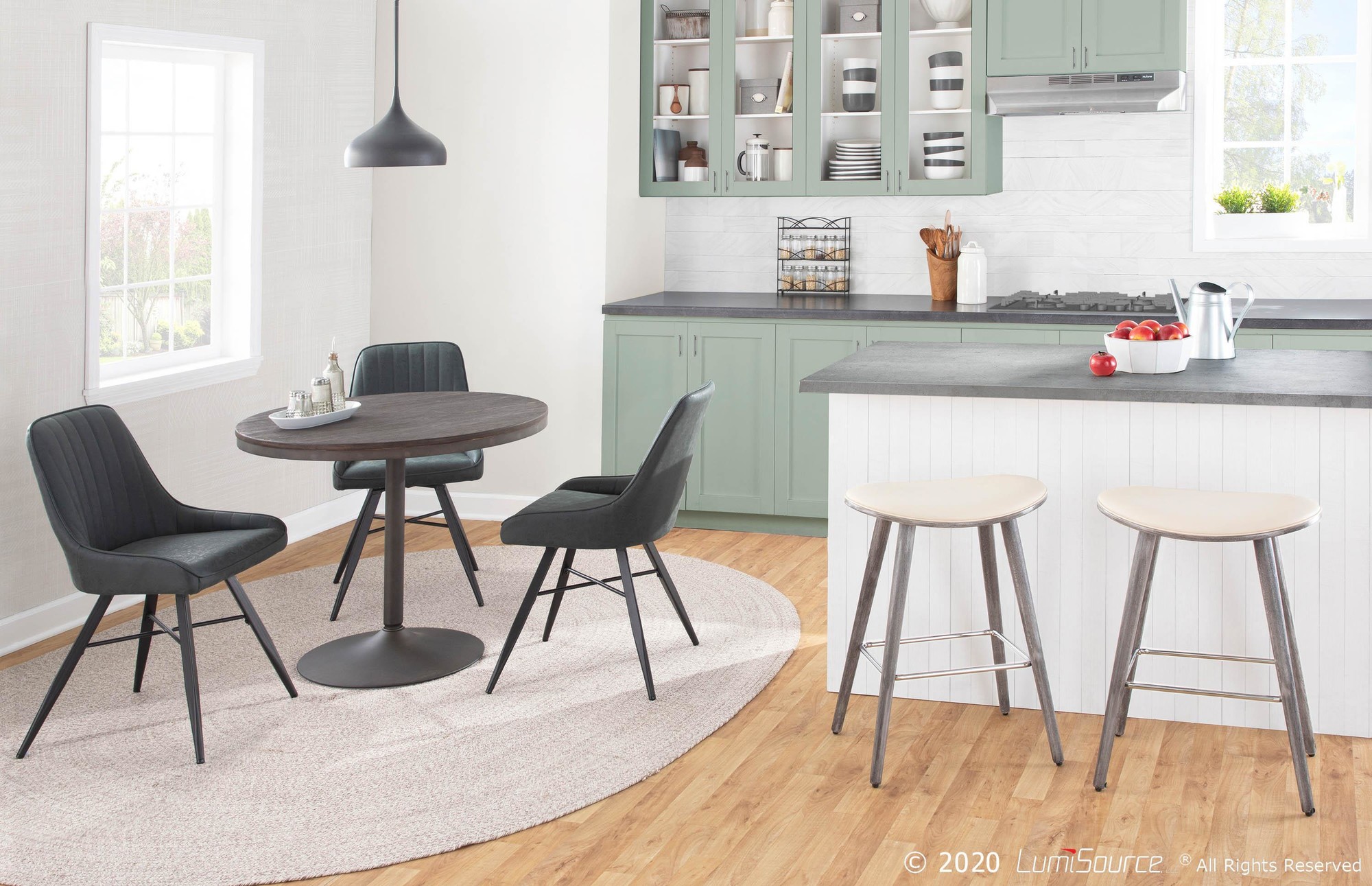 Dakota Industrial Antique Metal Espresso Bamboo Dining Table 4 Dakota Industrial Antique Metal Espresso Bamboo Dining Table - Image 4