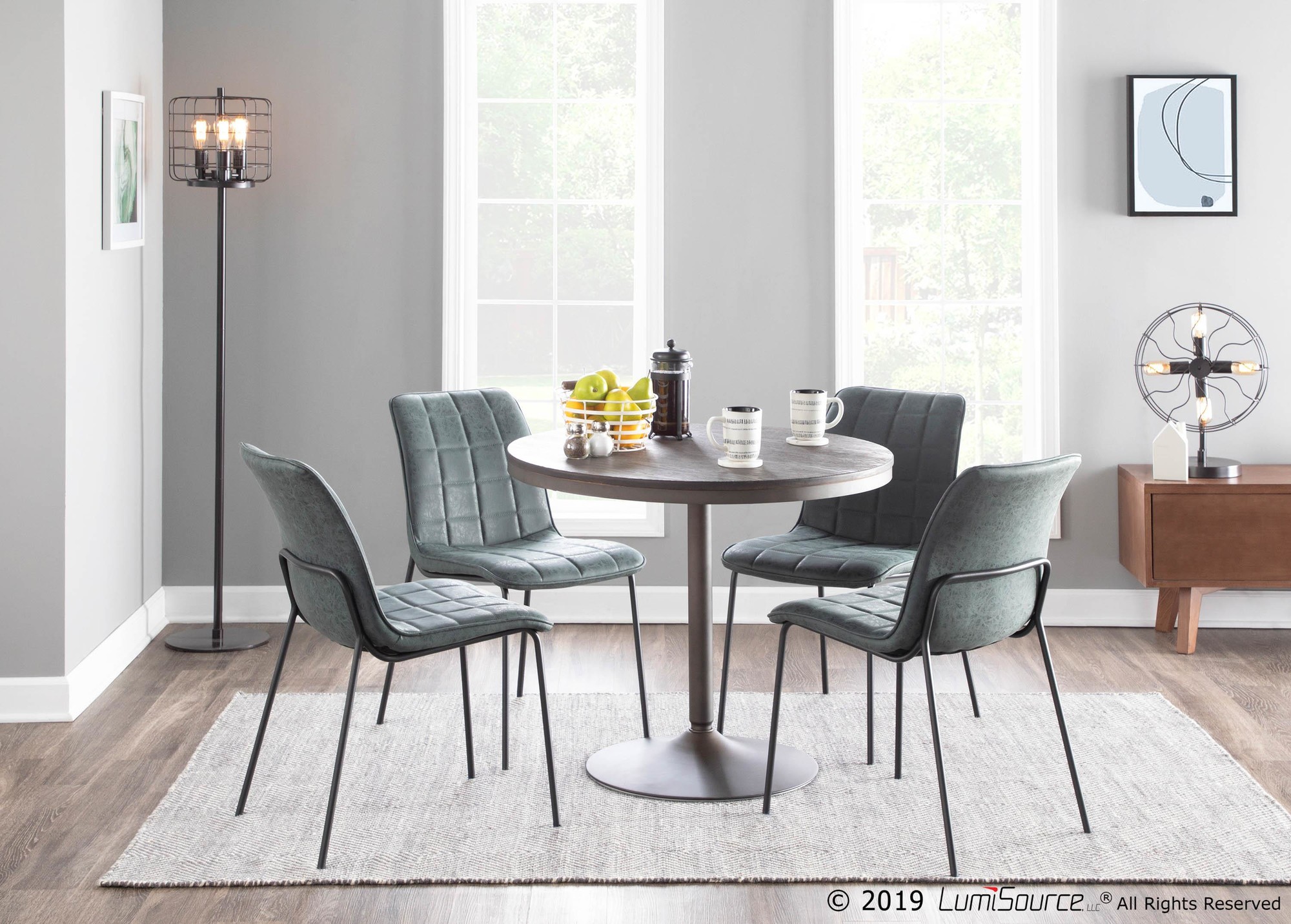 Dakota Industrial Antique Metal Espresso Bamboo Dining Table 5 Dakota Industrial Antique Metal Espresso Bamboo Dining Table - Image 5