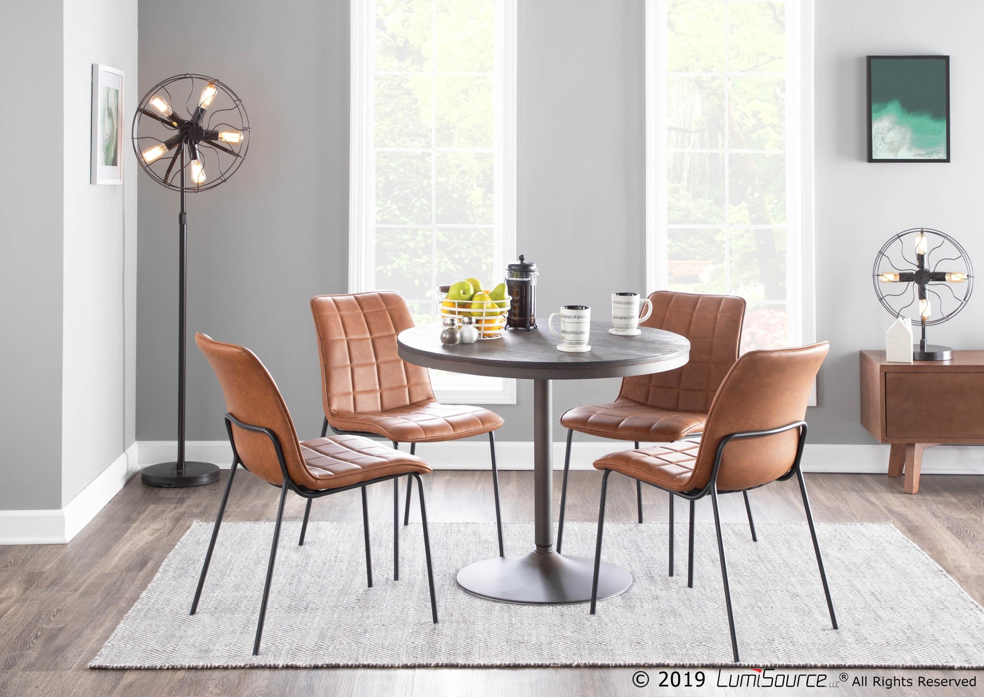 Dakota Industrial Antique Metal Espresso Bamboo Dining Table 6 Dakota Industrial Antique Metal Espresso Bamboo Dining Table - Image 6