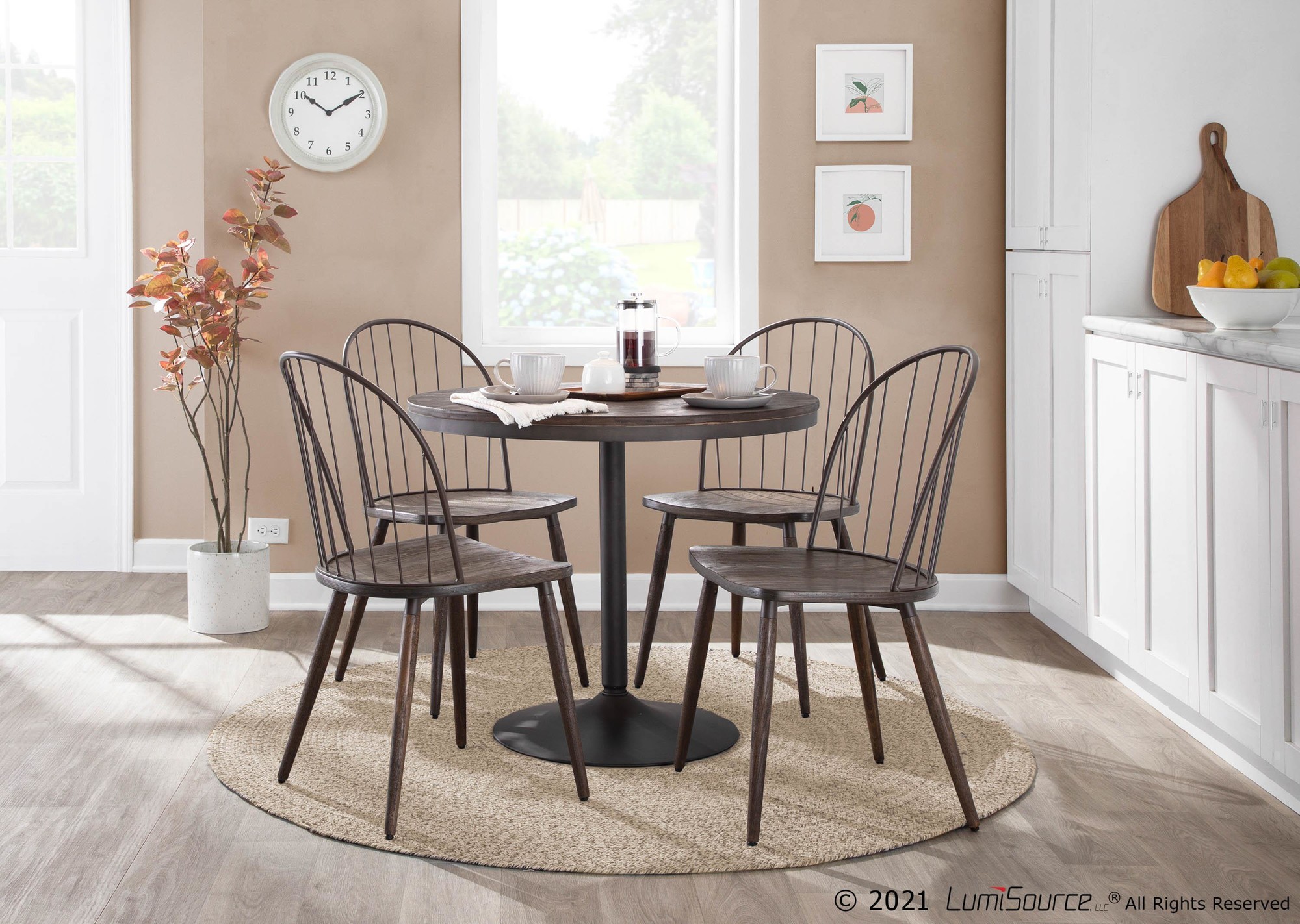 Dakota Industrial Antique Metal Espresso Bamboo Dining Table 1 Dakota Industrial Antique Metal Espresso Bamboo Dining Table