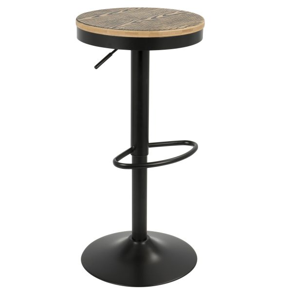 Dakota Industrial Black Metal Swivel Adjustable Barstool Set of 2 1