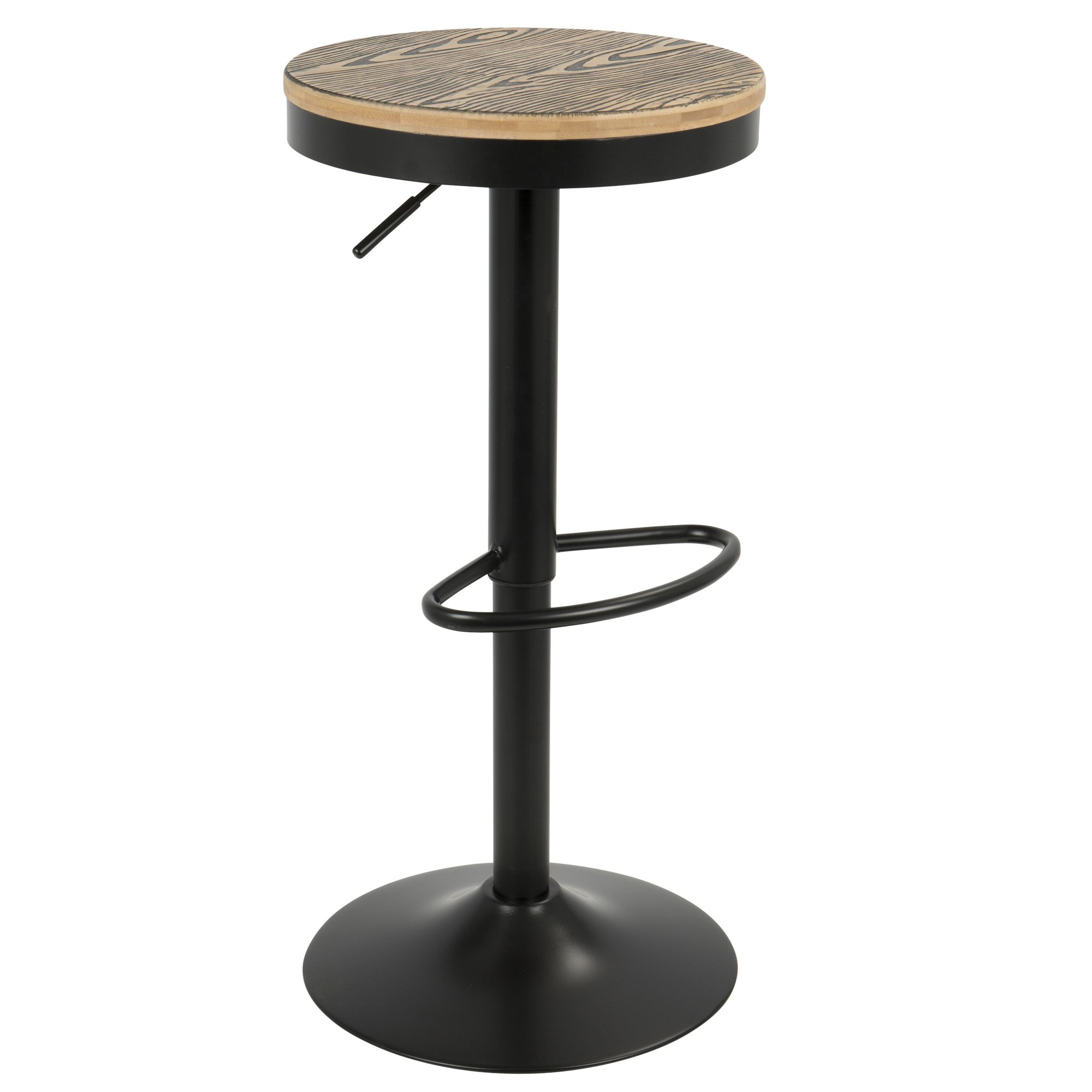 Dakota Industrial Black Metal Swivel Adjustable Barstool (Set of 2) 2 Dakota Industrial Black Metal Swivel Adjustable Barstool (Set of 2) - Image 2
