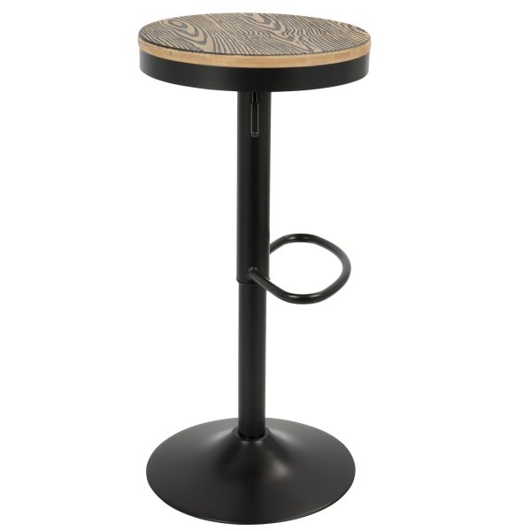 Dakota Industrial Black Metal Swivel Adjustable Barstool Set of 2 2
