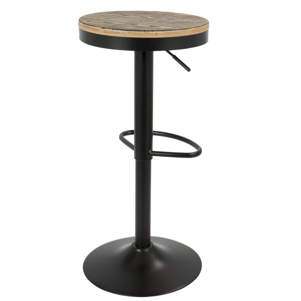 Dakota Industrial Black Metal Swivel Adjustable Barstool Set of 2 3
