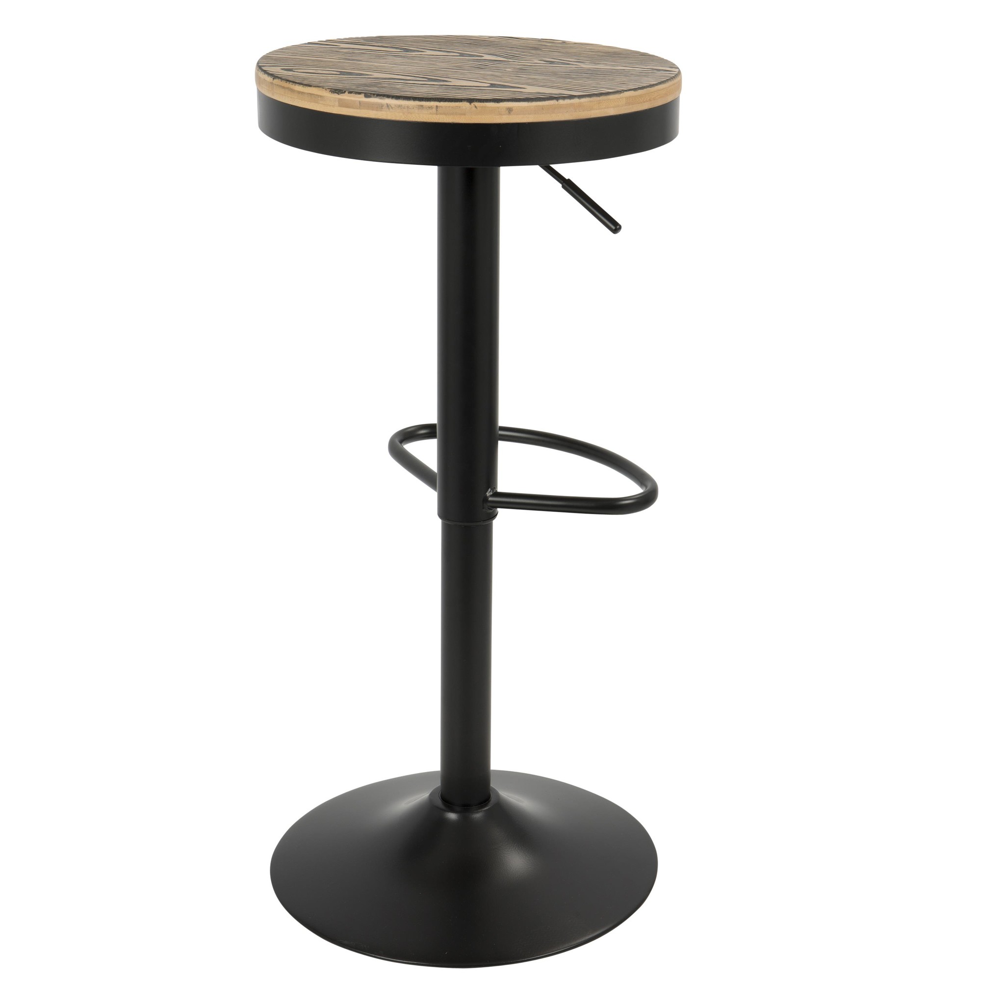 Dakota Industrial Black Metal Swivel Adjustable Barstool (Set of 2) 4 Dakota Industrial Black Metal Swivel Adjustable Barstool (Set of 2) - Image 4