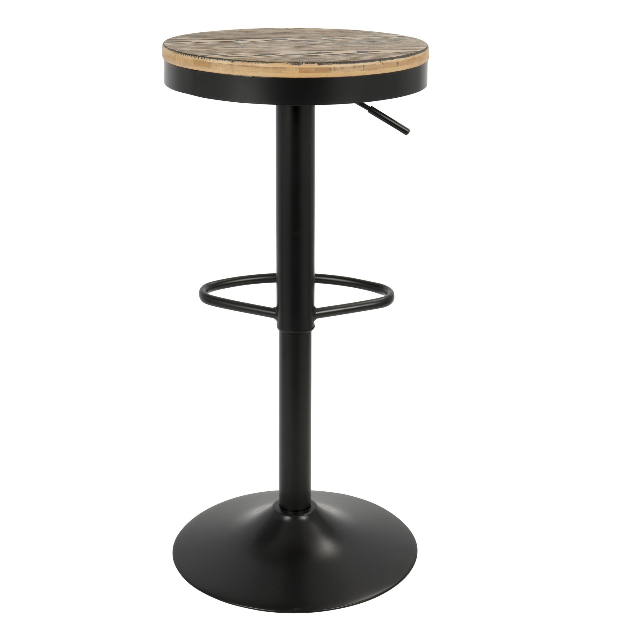 Dakota Industrial Black Metal Swivel Adjustable Barstool (Set of 2) 5 Dakota Industrial Black Metal Swivel Adjustable Barstool (Set of 2) - Image 5