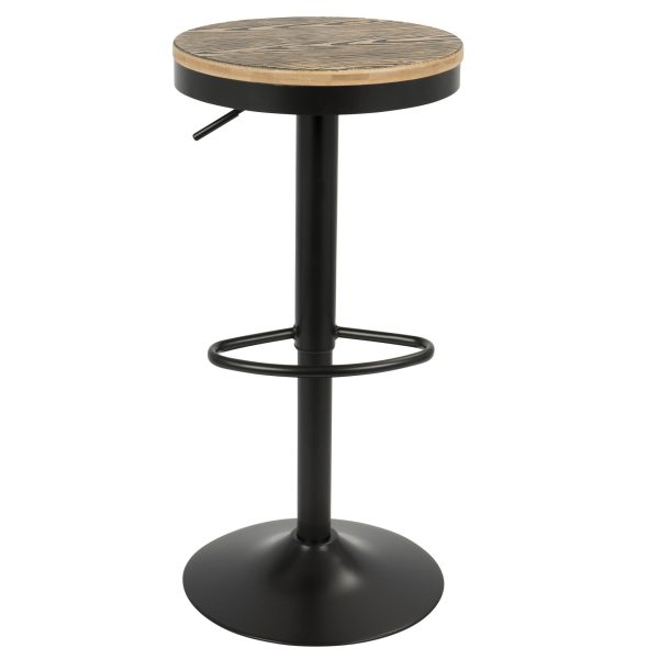 Dakota Industrial Black Metal Swivel Adjustable Barstool Set of 2 5