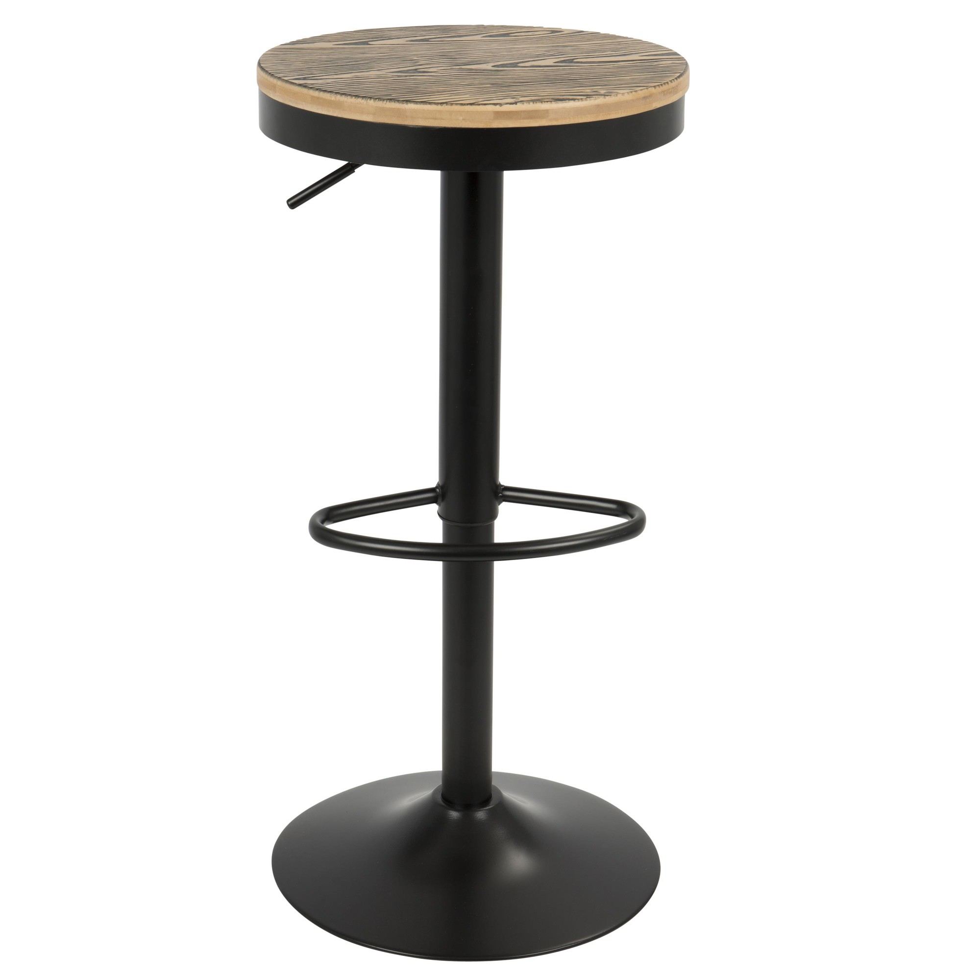 Dakota Industrial Black Metal Swivel Adjustable Barstool (Set of 2) 6 Dakota Industrial Black Metal Swivel Adjustable Barstool (Set of 2) - Image 6