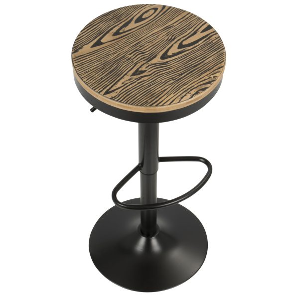 Dakota Industrial Black Metal Swivel Adjustable Barstool Set of 2 6