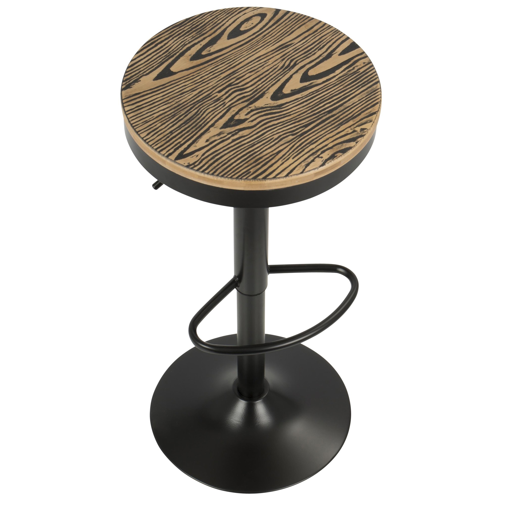 Dakota Industrial Black Metal Swivel Adjustable Barstool (Set of 2) 7 Dakota Industrial Black Metal Swivel Adjustable Barstool (Set of 2) - Image 7