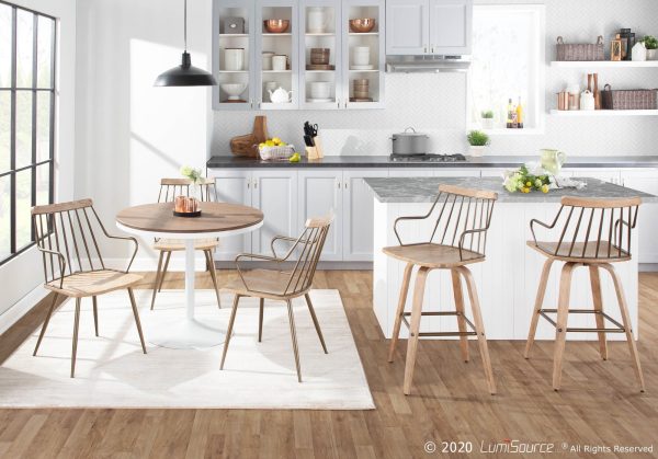 Dakota Industrial White and Brown Dining Table