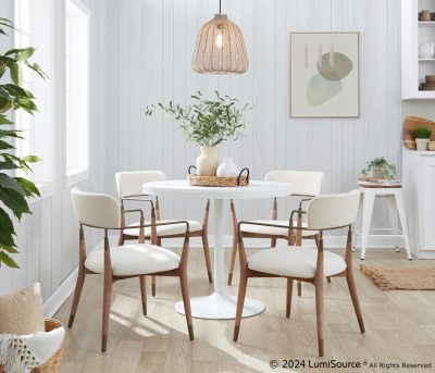 Dakota-Savannah White Contemporary Dining Set