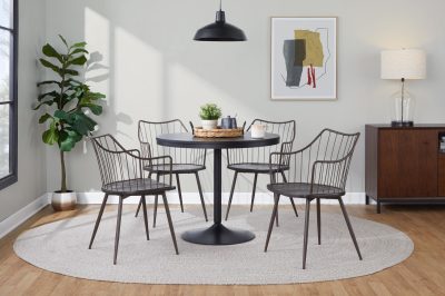 Dakota-Winston Contemporary Black Dining Set