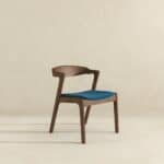 Blue Velvet Mid-Century Dining Chairs Solid Wood Legs (Set of 2) 9 Blue Velvet Mid-Century Dining Chairs Solid Wood Legs (Set of 2)