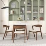 Cream Velvet Solid Wood Dining Chair Walnut Finish (Set of 2) 9 Cream Velvet Solid Wood Dining Chair Walnut Finish (Set of 2)