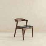 Black Leather Dining Chair Solid Wood Walnut Legs (Set of 2) 9 Black Leather Dining Chair Solid Wood Walnut Legs (Set of 2)